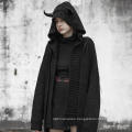 2021 Goth women coat winter hooded long sleeve pocket causal black knitted high quality coat new style coats OPM-111 PUNK RAVE